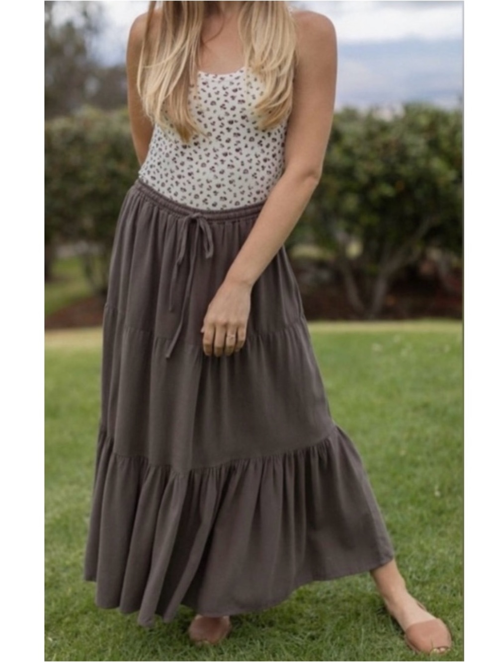 Neuflora Brown Charleston Skirt Large